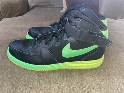 Nike Air Lunar Force 1 Mens Size 13 Black Neon Green 2013