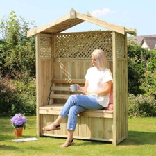 Wooden Arbour with Storage Box Garden Arbour with Storage Zest Dorset Arbour