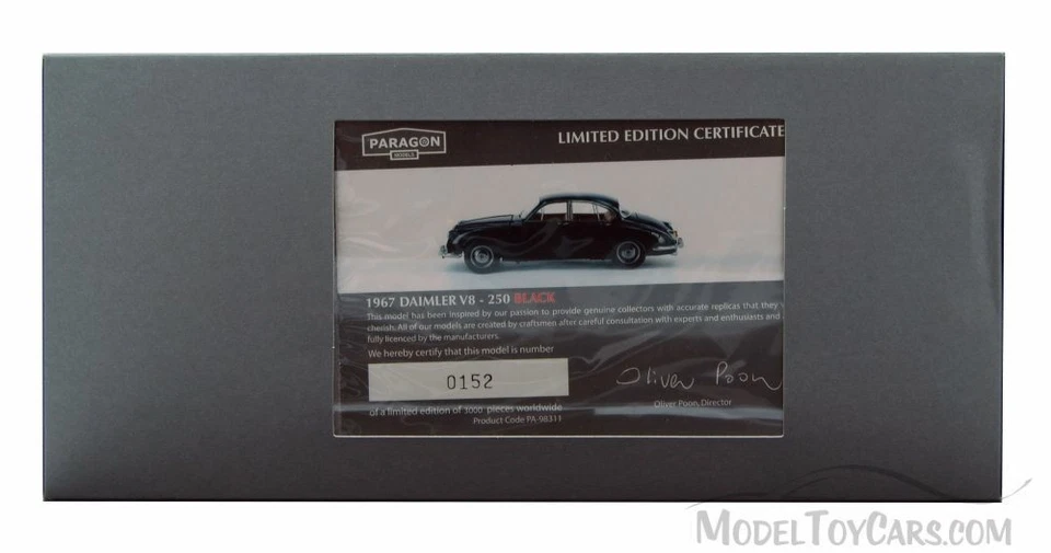 1967 Daimler V8-250 Hard Top Black Paragon 98311 1/18 Scale Diecast Car - Image 4 of 4