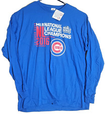 Chicago Cubs 2016 World Series Champion Cotton Long Sleeve T Shirt Blue New XL