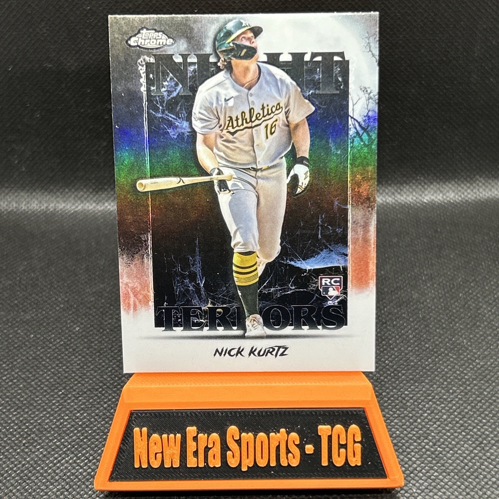 🔥MINT👀2025 Topps Chrome Update -Night Terrors NICK KURTZ #NT-5 Oakland  A’s