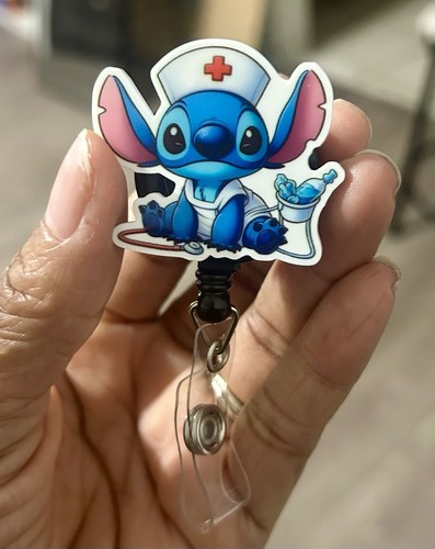 STITCH, Peds Krankenschwester, Kinderkrankenschwester, RN, KRANKENSCHWESTER, einziehbare Rolle Ausweishalter - Bild 2 von 3
