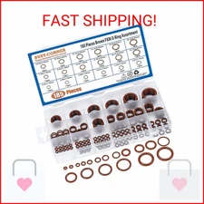 BUSY-CORNER 185 Pieces FKM Brown O-Ring Kit,75A Durometer,18 Kind AS-568 Standar