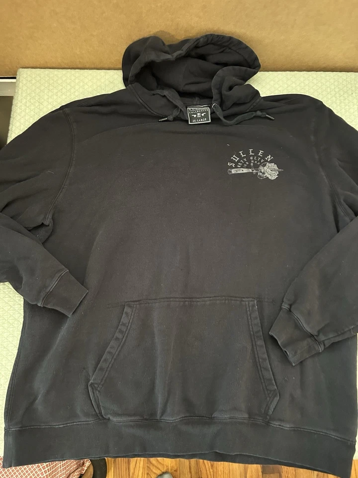 Sullen Art Collective 连帽衫男式 2XL 重量级黑色骷髅刀 — 第 3/4 张图片