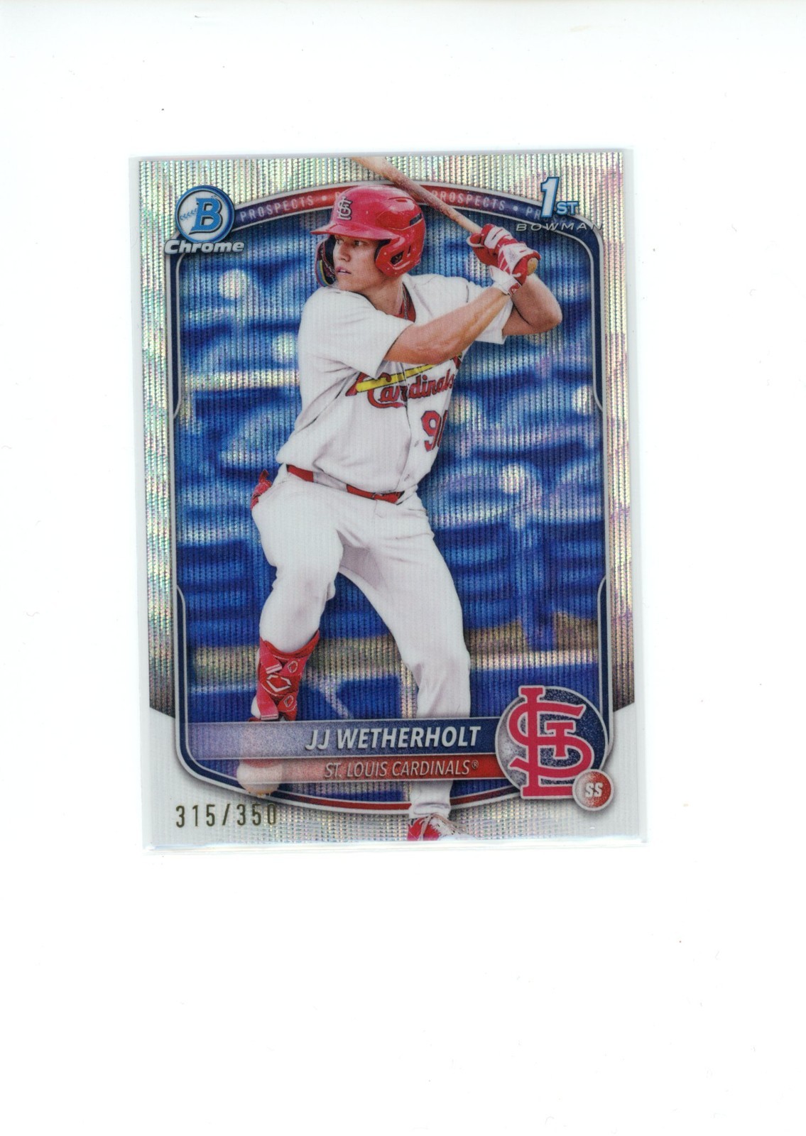2025 Bowman Chrome JJ Wetherholt #BCP-22 1st Prospects Wave Refractor 315/350