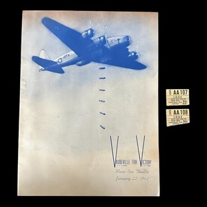 1942 WWII Vaudeville for Victory Program & Tickets Cary Grant Hollywood Stars