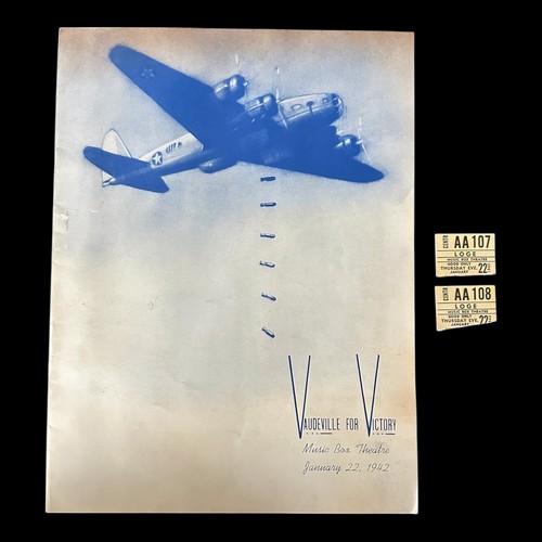 1942 WWII Vaudeville for Victory Program & Tickets Cary Grant Hollywood Stars