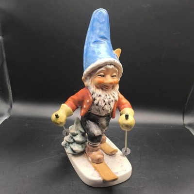TONI - Goebel Co-Boys Figurines - Vintage Gnome West Germany Wooden Ski Poles!
