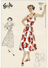 1940s Sun Dress and Bolero Dress Sewing Pattern Bust 36