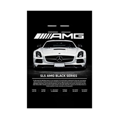 Mercedes SLS AMG Black Series Poster V8 Supercar Wall Art Garage Decor