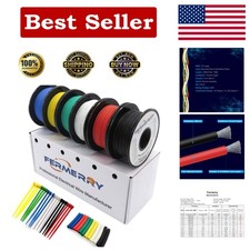 Flexible 30 AWG Silicone Wire - 25ft Spools for Electrical Projects, 6 Color Kit