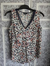 Papaya Women's Summer Top Chiffon Size 8 Lightweight V Neck