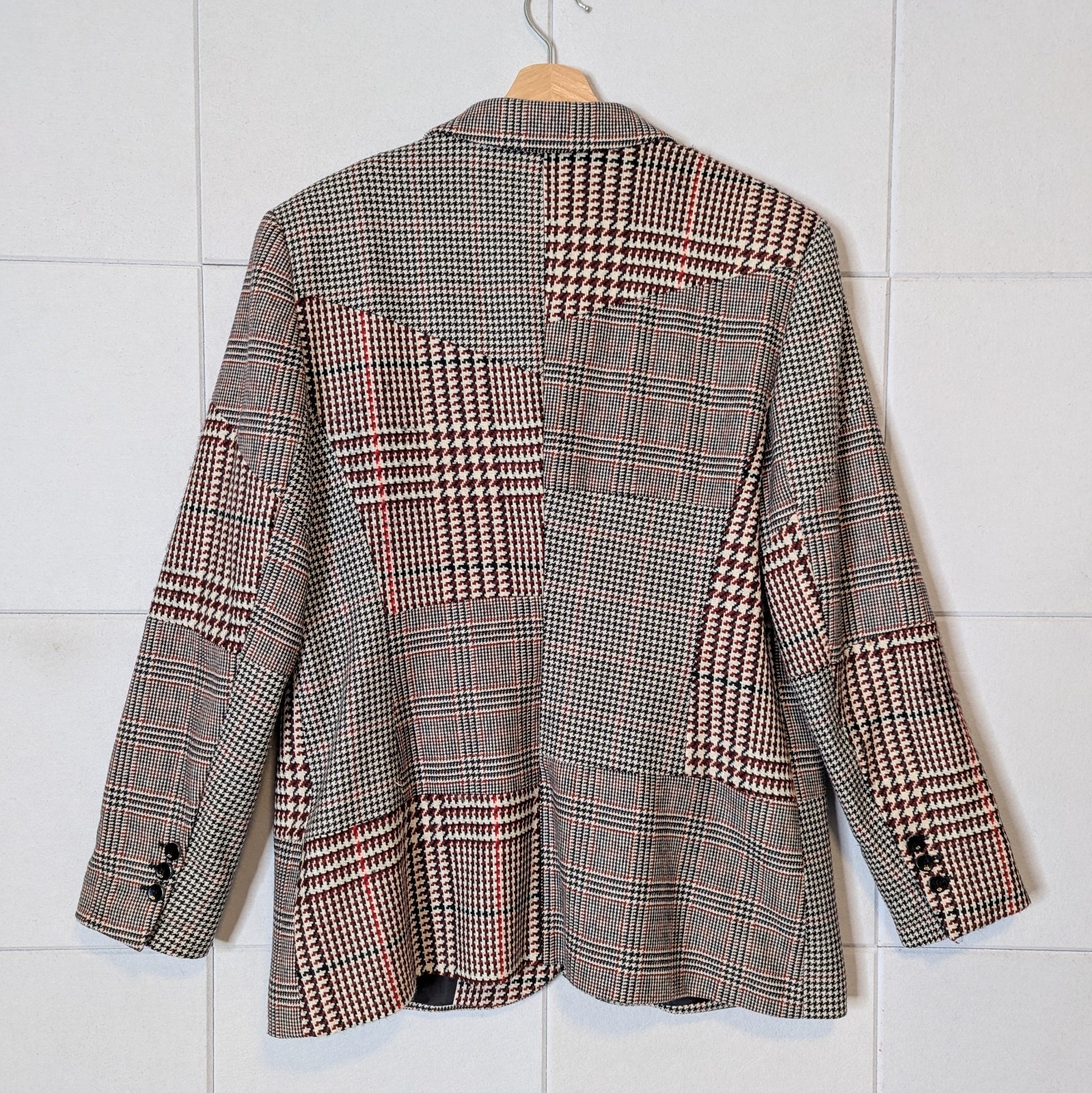 Escada Wool Cashmere Patchwork Plaid Houndstooth … - image 3