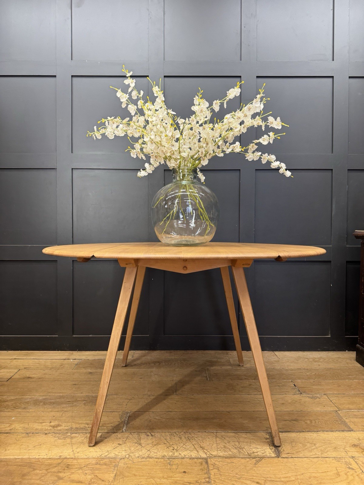 Vintage Ercol Blonde Drop Leaf Dining Kitchen Table / Drop Leaf Extending 384