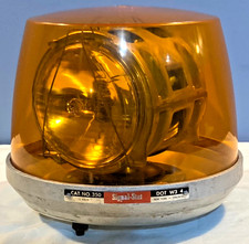 Vintage Signal Stat Rotating Beacon Light Model 350 9095 Amber Dot W3 - 4 Works