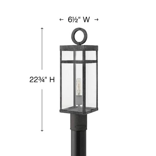 Hinkley Porter 22 3/4" High Aged Zinc Outdoor Post Light - Picture 5 of 10