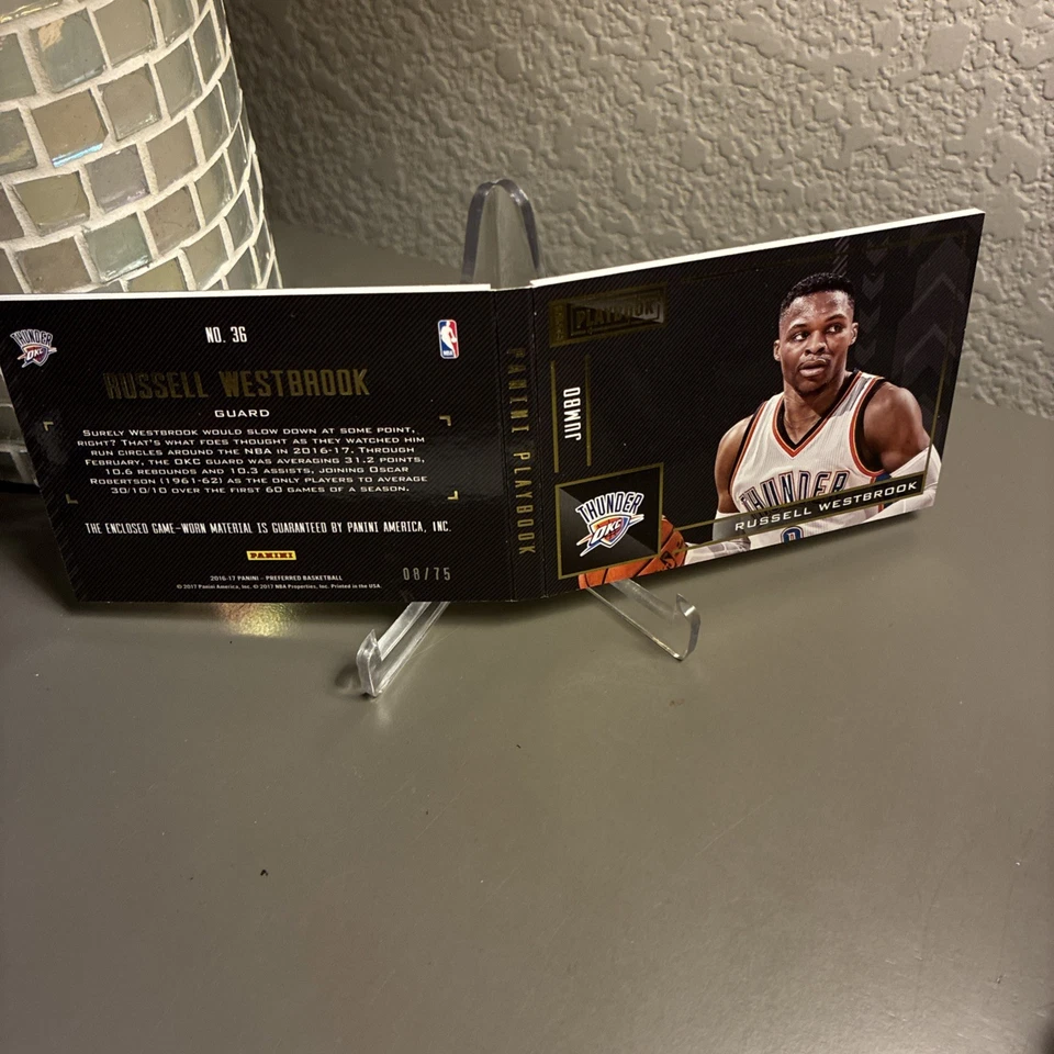 Panini Preferred 2016-17 - Folleto Russell Westbrook parche doble/75 - # 36 OKC Foto 4 de 4