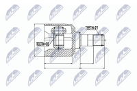 NTY Gelenksatz, Antriebswelle NPW-MS-036 FüR Mitsubishi