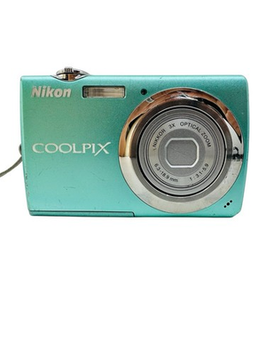 #ad Nikon COOLPIX S220 10.0MP Digital Camera Aqua Green PARTS REPAIR Lens Issue $26.99