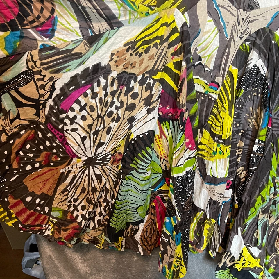 Saia Midi Grace Elements Feminina Colorida Borboleta Cintura Batida 2X* - Imagem 4 de 4