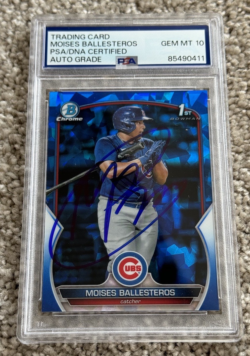 2023 1st Bowman Chrome Moises Ballesteros Sapphire Refractor Rookie PSA 10 Auto