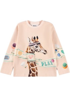 Molo Mountoo Sweatshirt Global Play beige rosa Giraffe