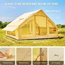 Inflatable Tent for Family Camping Tent Up To 8 People Window Glamping Hand Pump