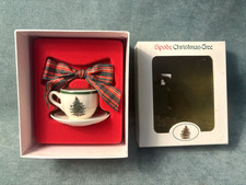 Vintage Spode Tea Cup Christmas Tree Ornament in Original Box NIB Holiday