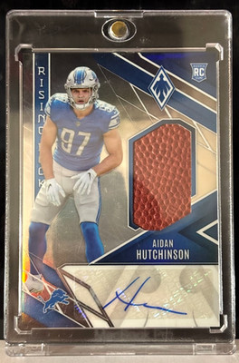 AIDAN HUTCHINSON 2022 Panini Phoenix Rising Rookie Football Relic RC AUTO /149