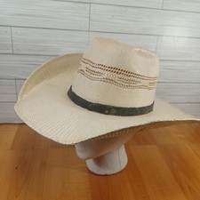 Twister Hat Cowboy Straw Ventilated Western Mens XS-S Wide Brim Beaded Band