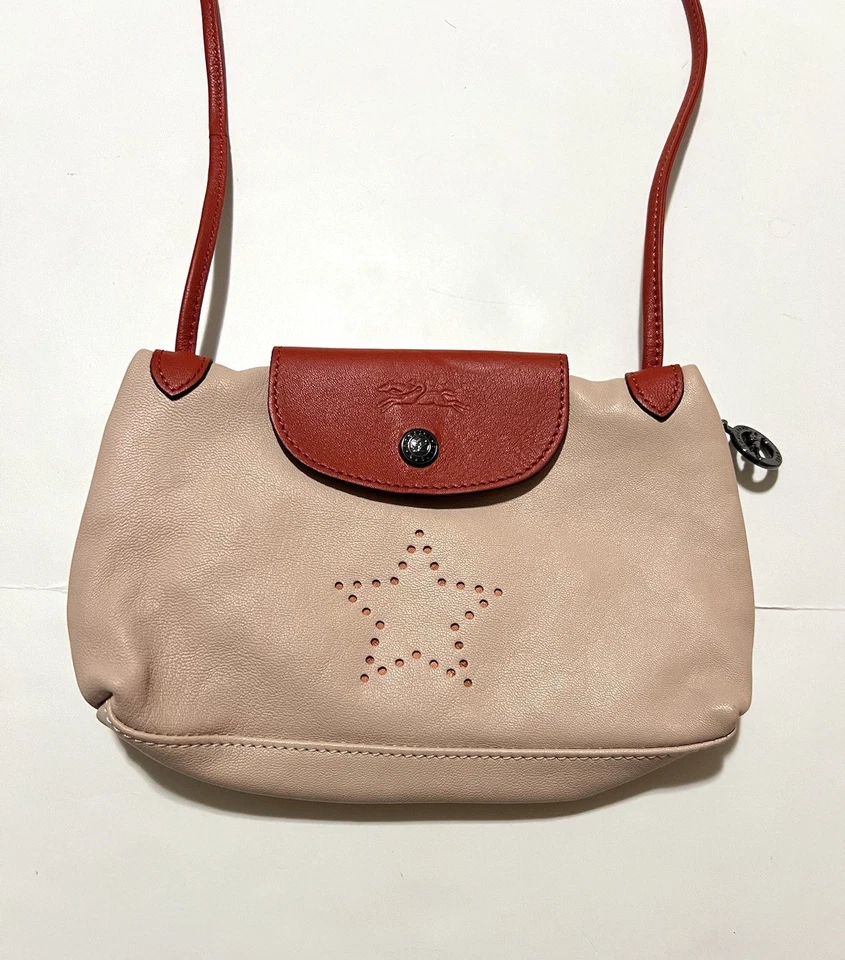 Сумка через плечо LONGCHAMP Япония мини звезда перфорированная оранжевая розовая - Изображение 2 из 4