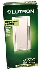 Lutron Maestro 600W Multi-Location Companion Dimmer Switch - White. NIB.