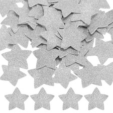 2.2"x2.2" Star Foam Stickers, 120Pcs EVA Glitters Foam Shape Sticker, Silver