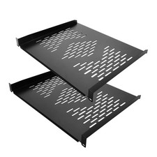 2 PCS 1U Server Rack Shelf 19  Rack-Mount Trays 16 Inches Vented Cantilevers ...