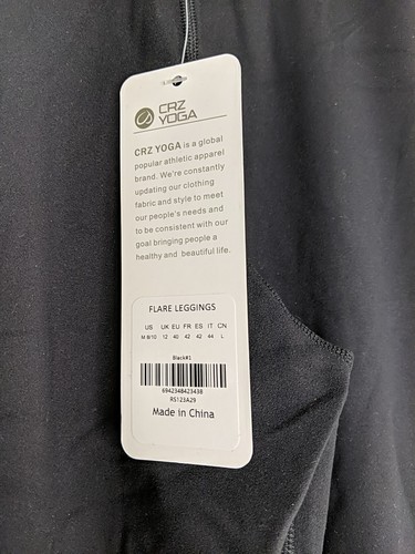 CRZ YOGA Sport Leggings Brand New Black Size M 8/10 Athletic Pants New With Tag - Picture 7 of 10