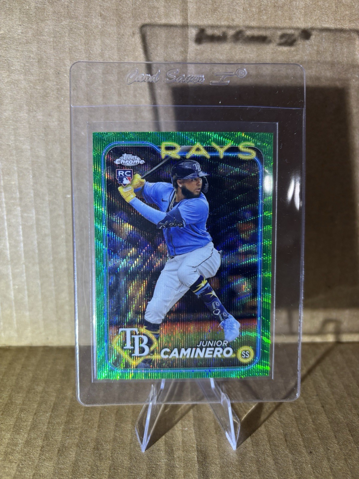 2024 Topps Chrome - Junior Caminero #213 Green Wave Refractor /99 (RC)