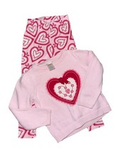 Gymboree Girls Pink Heart Sweater  Heart Leggings Set