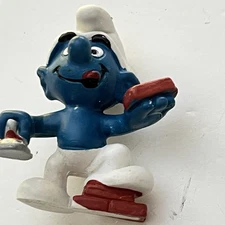 Smurfs Bricklayer Smurf 1981 Vintage PVC Figure Peyo Schleich