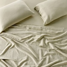 Full 100 Linen Sheet Set Light Olive Green - Casaluna