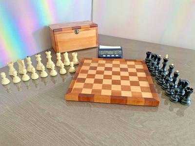 Premium handgefertigtes Mahagoni & Buche Schachbrett - Made in my workshop by myself