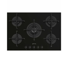 Image of Smeg Cucina 72cm Gas on Glass 5 Burner Gas Hob - Black PV275B