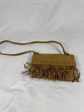 Boho Fringe Crossbody Bag Tan Faux Suede Western Festival Purse