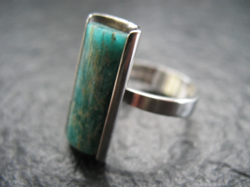 Ring Silber 830 Martti Viikinniemi Finnland Vintage Design 1970 mit Edelstein - Bild 4 von 4