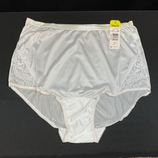 Vanity Fair Lace Brief Panties Nylon Vintage 13001 Sheer White Panty NWT Size 6