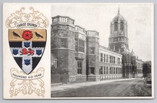 Christ Church College Oxford Tom Tower Heraldic Postcard UB