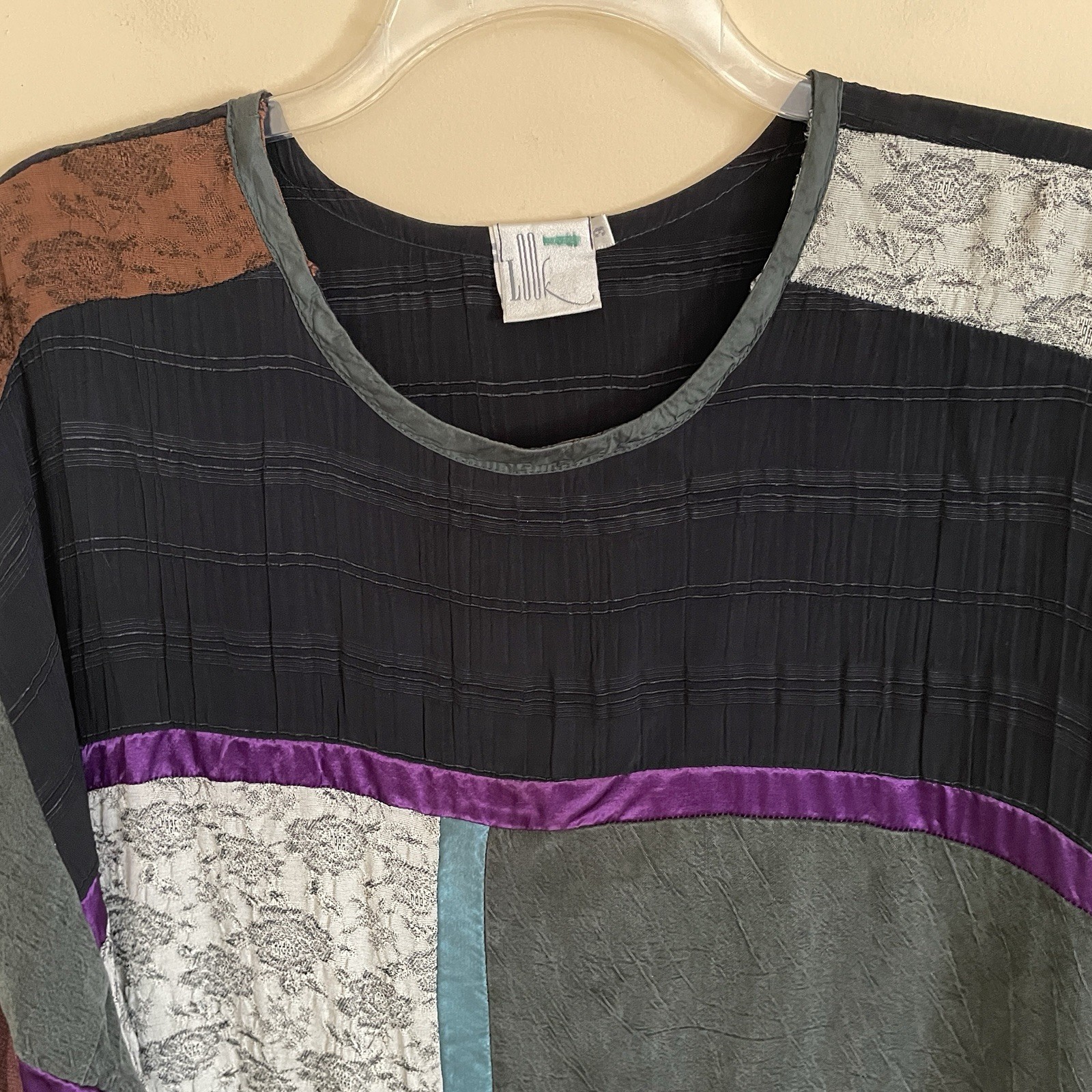 Vintage LOOK Nothing Matches Patchwork Tunic Top … - image 4