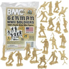 BMC Classic MPC German Plastic Army Men - Tan 36pc WW2 Soldier Figures - US M...