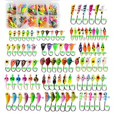 Master Ice Fishing Jigs Kit Glow Lures Sensitive Heads Storage Box Tackle Gear