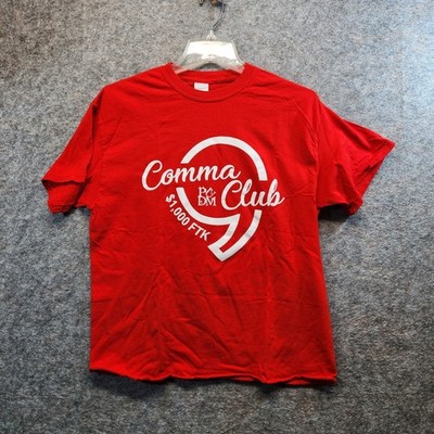 Gilden Comma Club & S1,000 FTK Womens Red Activewear Heavy Cotton T-Shirt Si
