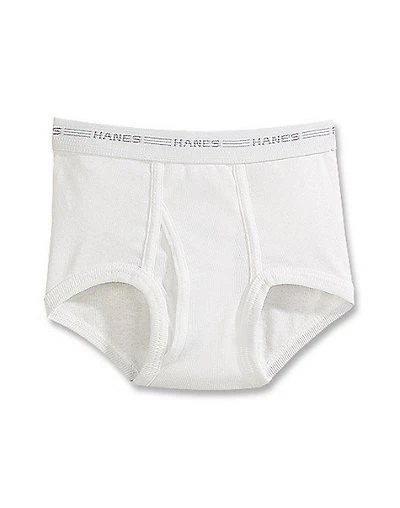Paquete de 6 calzoncillos blancos Hanes para niños ropa interior cómoda cintura flexible XS a L